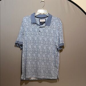 Stylish Blue Pattern Polo Shirt